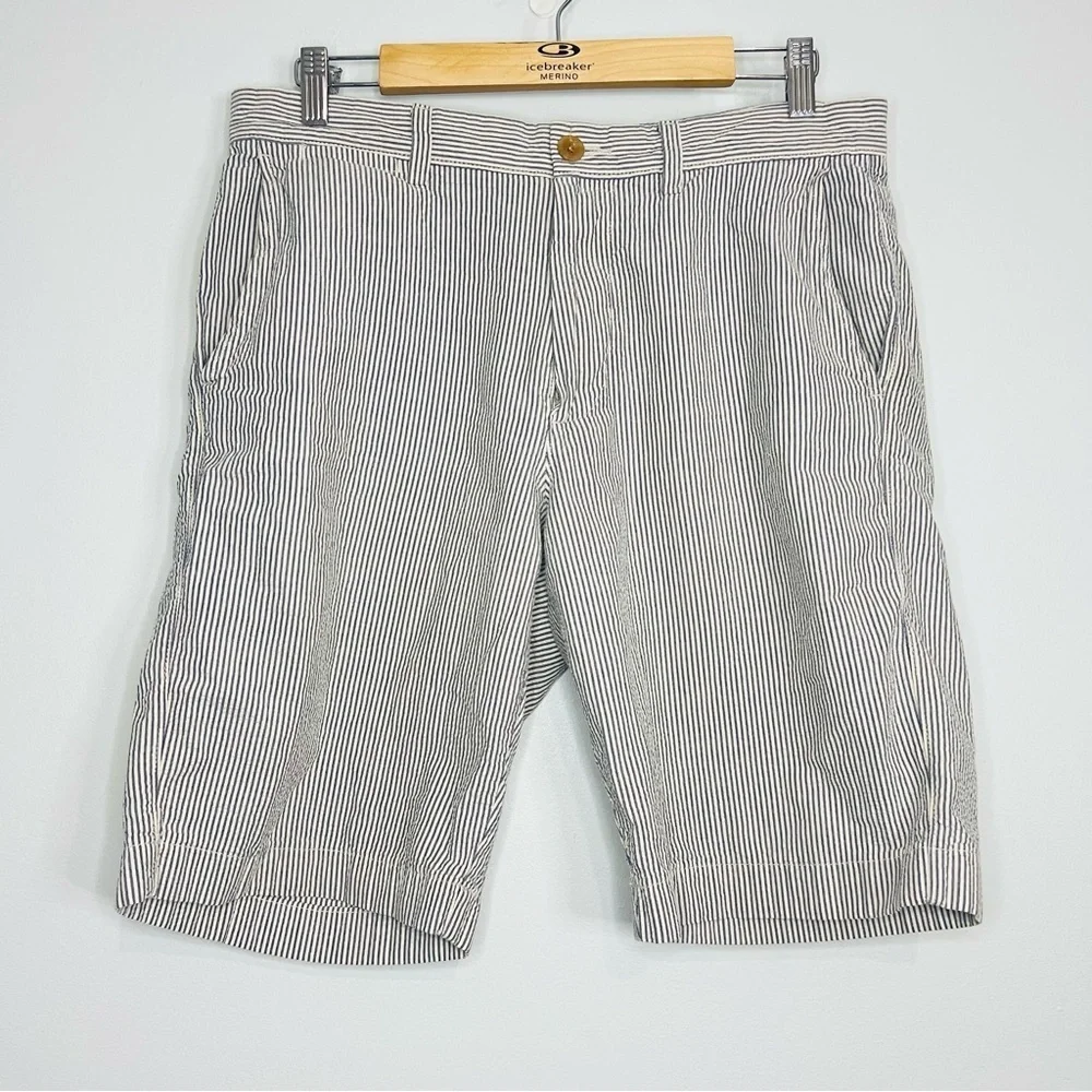 J. Crew Club Searsucker Bermuda Cotton Shorts 32W